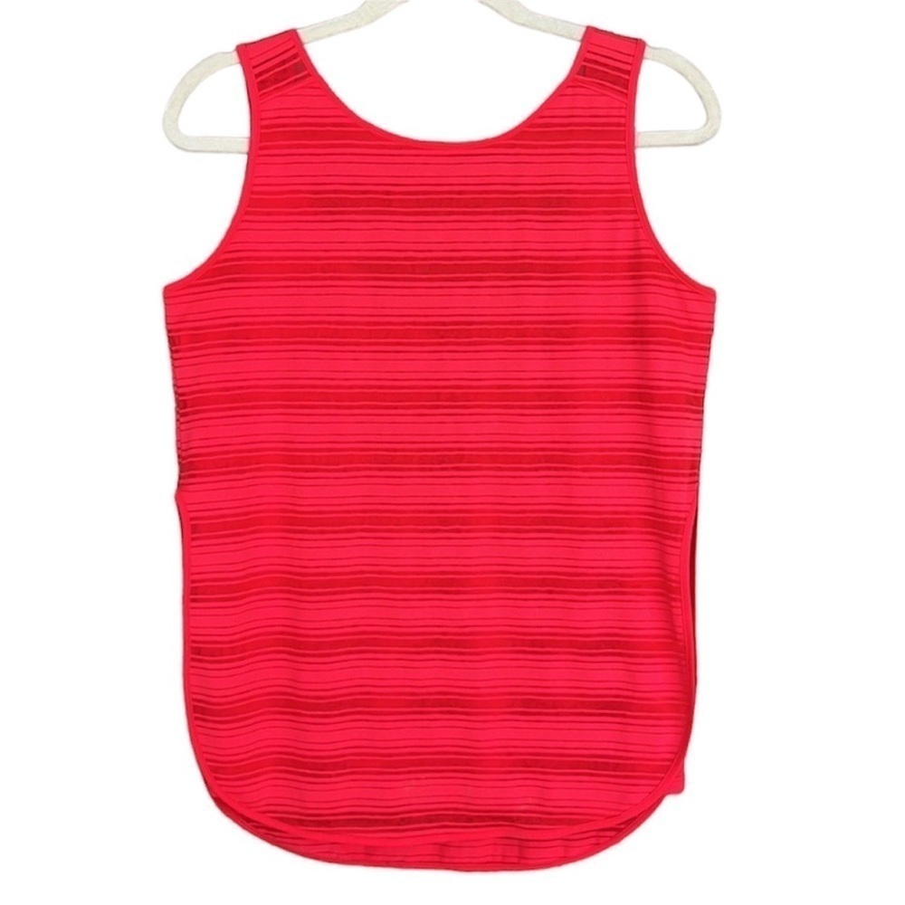 Athleta Striped Semi Sheer Layered Tank Top Open Back S